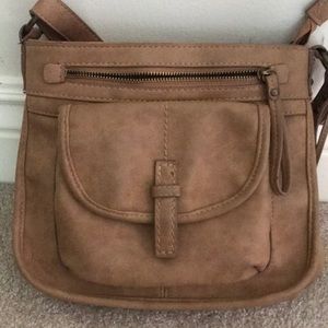 Born leather over shoulder strap purse